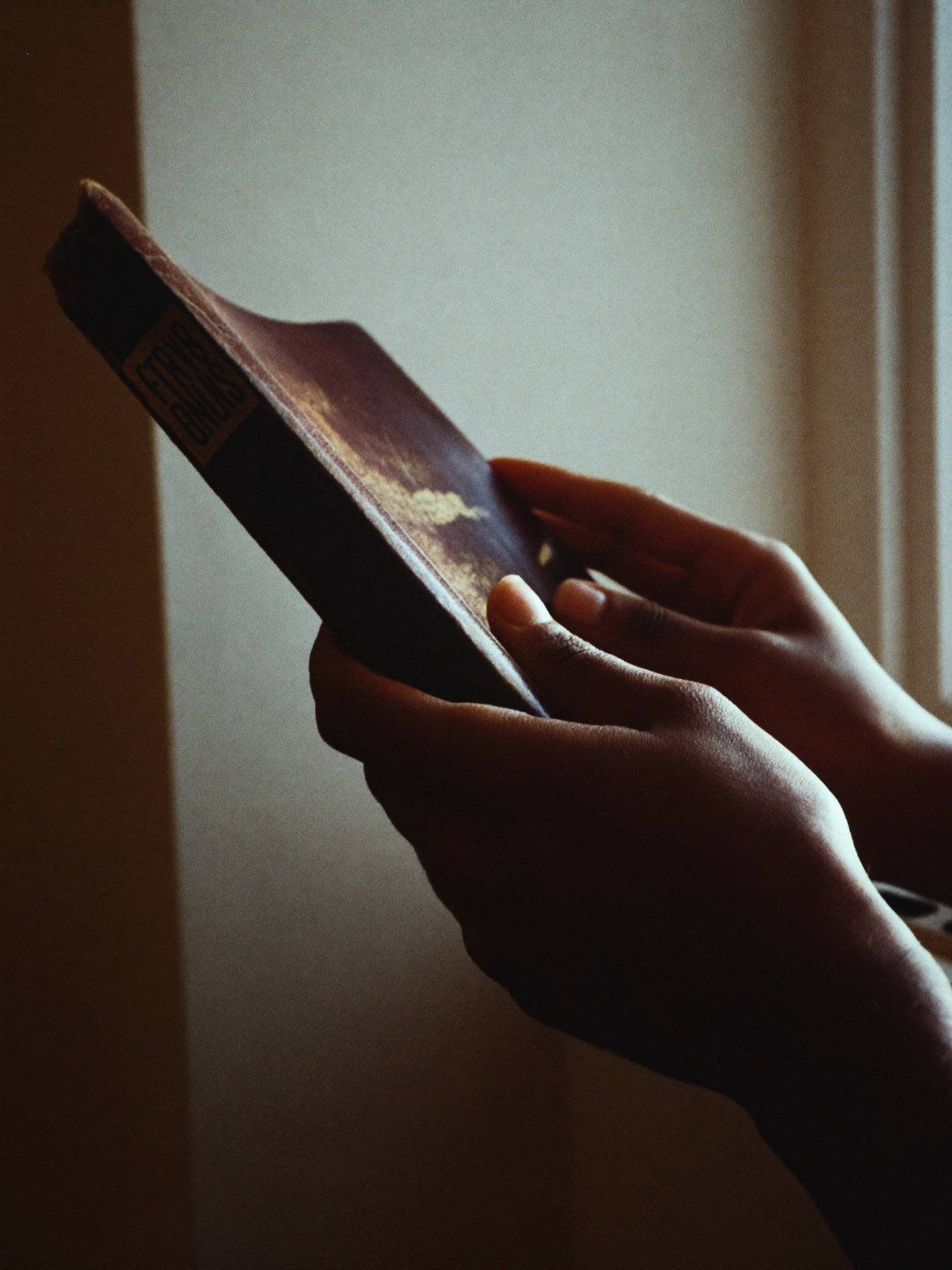 Placeholder — intended image: Close-up of hands slowly opening Scripture in low natural light